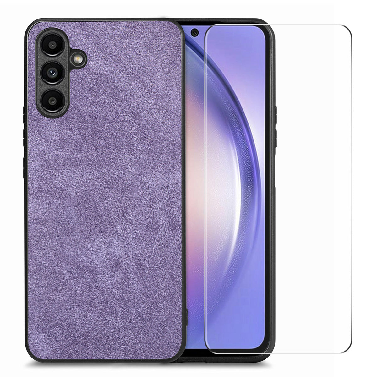 ENKAY HAT PRINCE For Samsung Galaxy A54 5G Retro PU Leather PC Phone Case with High Aluminium-silicon Glass Film ENKAY HAT PRINCE For Samsung Galaxy A54 5G Retro PU Leather PC Phone Case with High Aluminium-silicon Glass Film